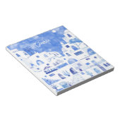 Santorini Wasserfarbe Personalisiert Notizblock (angewinkelt)
