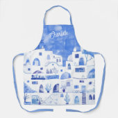 Santorini Wasserfarbe Personalisiert Schürze (Vorderseite)