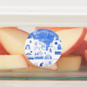 Santorini Watercolor Etiketten (Befestigt)