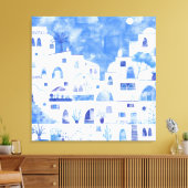 Santorini Watercolor Leinwanddruck (Insitu (Wohnzimmer))
