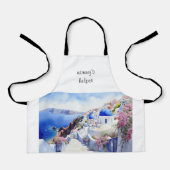 Santorini Watercolor Mommy Helfer Schürze (Vorderseite)
