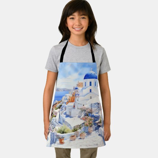 Santorini Watercolor Schürze (Insitu)