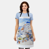 Santorini Watercolor Schürze (Getragen)
