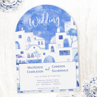Santorini Watercolor Wedding