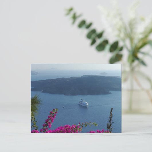 Santorini Waters Postkarte (Stehend Vorderseite)