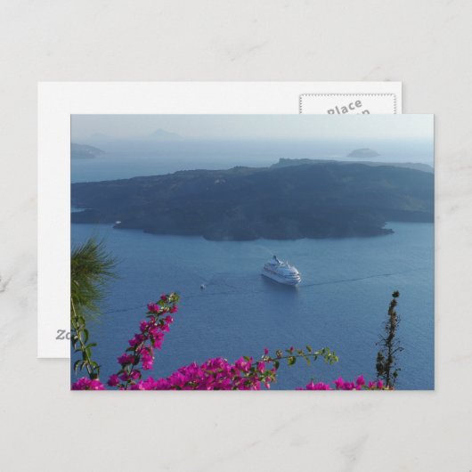 Santorini Waters Postkarte (Vorne/Hinten)