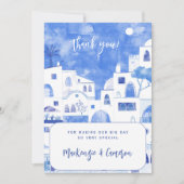 Santorini Wedding Danke-Card Einladung (Vorderseite)