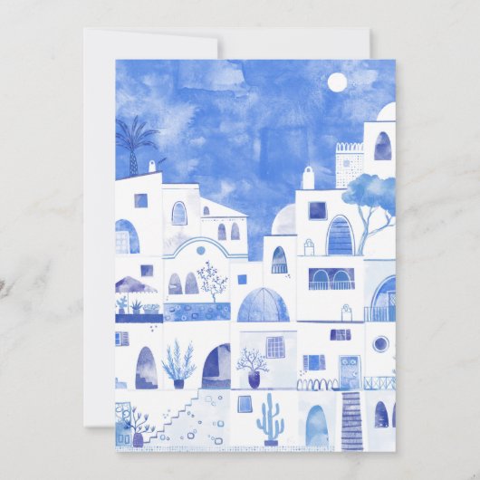 Santorini Wedding Einladung (Rückseite)