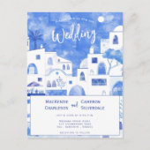 Santorini Wedding Einladung Postkarte (Vorderseite)