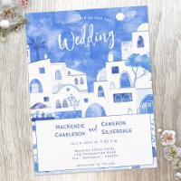 Santorini Wedding Einladung Postkarte