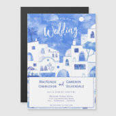 Santorini Wedding Magneteinladung (Vorne/Hinten)