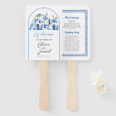 Santorini Wedding Menü Programm Griechenland Griec Fächer (Vorne und Hinten)