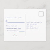 Santorini Wedding RSVP Einladungspostkarte (Rückseite)