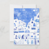 Santorini Wedding RSVP Karte (Rückseite)