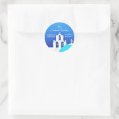 Santorini Wedding Runder Aufkleber (Tasche)