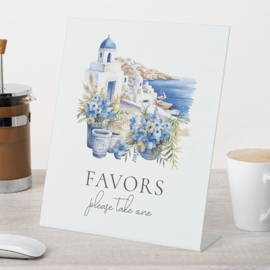 Santorini Wedding Table Sign Sockelschild (In Situ)