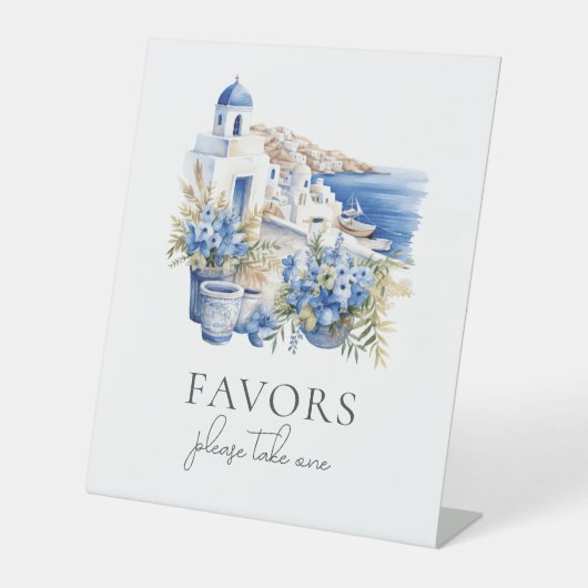 Santorini Wedding Table Sign Sockelschild (Vorderseite)