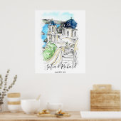 Santorini Wedding, Verlobung, Vorschlag Poster (Küche)