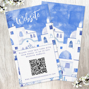 Santorini Wedding Website QR Code Begleitkarte