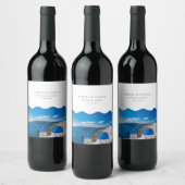 Santorini Wedding Weinetikett (Flaschen)