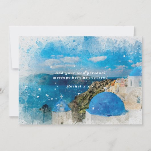 santorini werden Sie meine Blume Mädchen Vorschlag Dankeskarte (Rückseite)