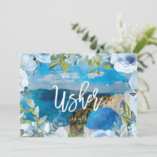 santorini werden Sie meine Vorlage Karte sein (Stehend Vorderseite)