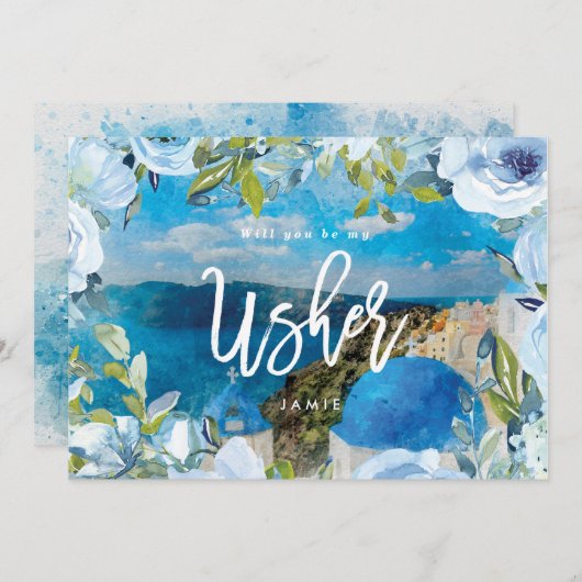 santorini werden Sie meine Vorlage Karte sein (Vorne/Hinten)