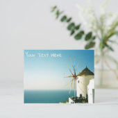 Santorini Windmühle, Griechenland, anpassbare Post Postkarte (Stehend Vorderseite)
