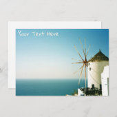 Santorini Windmühle, Griechenland Card (Vorne/Hinten)