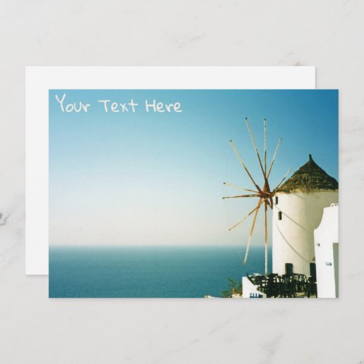 Santorini Windmühle, Griechenland Card (Vorne/Hinten)