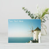 Santorini Windmühle, Griechenland Card (Stehend Vorderseite)