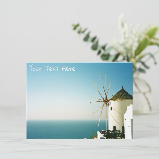 Santorini Windmühle, Griechenland Card (Stehend Vorderseite)