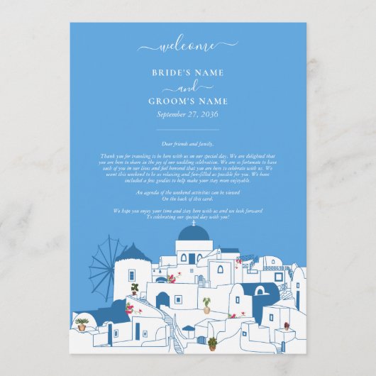 Santorini Zielort Griechenland Hochzeitsreise Programm (Vorderseite)