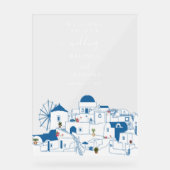 Santorini Zielort Griechische Insel Hochzeit Acrylschild (Vorderseite)