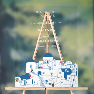 Santorini Zielort Griechische Insel Hochzeit Acrylschild