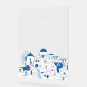 Santorini Zielort Griechische Insel Hochzeit Acrylschild (Winkel)