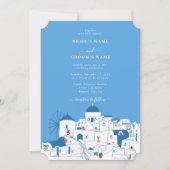 Santorini Zielort Griechische Insel Hochzeit Einladung (Vorderseite)