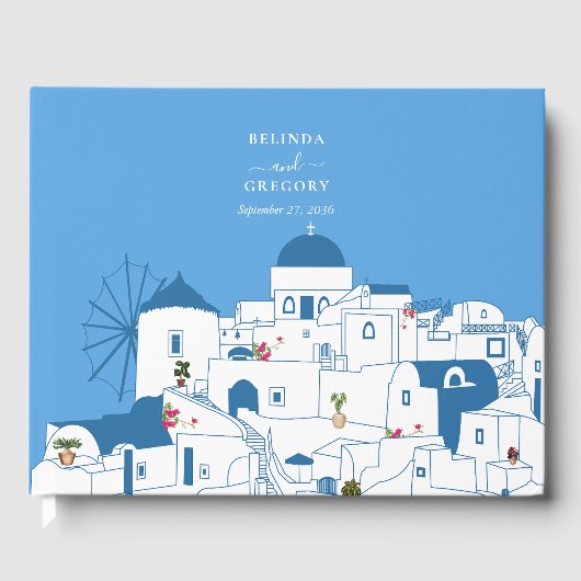 Santorini Zielort Griechische Insel Hochzeit Gästebuch (Vorderseite)