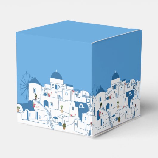Santorini Zielort Griechische Insel Hochzeit Geschenkschachtel (Rückseite)