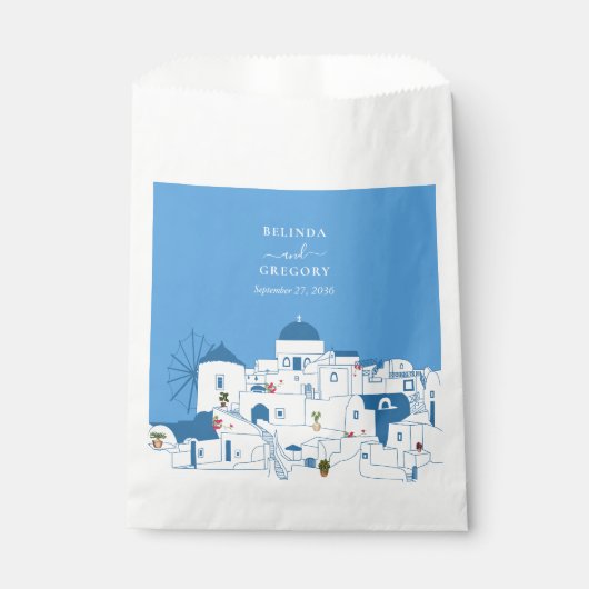 Santorini Zielort Griechische Insel Hochzeit Geschenktütchen (Vorderseite)