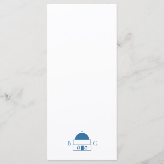 Santorini Zielort Griechische Insel Hochzeit Menükarte (Rückseite)