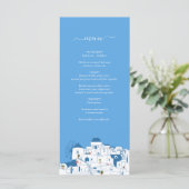 Santorini Zielort Griechische Insel Hochzeit Menükarte (Stehend Vorderseite)