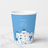 Santorini Zielort Griechische Insel Hochzeit Pappbecher (Vorderseite)