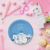 Santorini Zielort Griechische Insel Hochzeit Pappteller (Party)