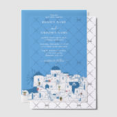 Santorini Zielort Griechische Insel Hochzeit Pergament Einladungen (Versetzt (Einladung))
