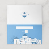 Santorini Zielort Griechische Insel Hochzeit Platzkarte (Außenseite Aufgefaltet)
