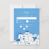 Santorini Zielort Griechische Insel Hochzeit RSVP Karte (Vorderseite)