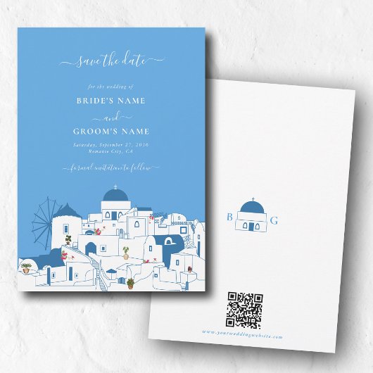 Santorini Zielort Griechische Insel Hochzeit Save The Date