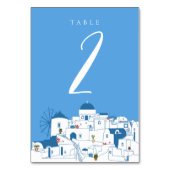 Santorini Zielort Griechische Insel Hochzeit Tischnummer (Rückseite)