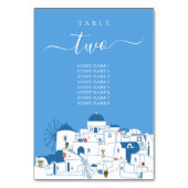 Santorini Zielort Griechische Insel Hochzeit Tischnummer (Vorderseite)